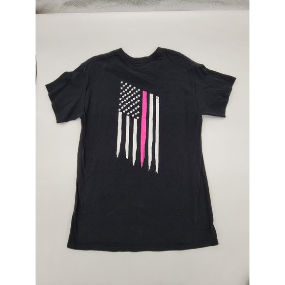 Harley Davidson T-Shirt Size MED Black/Pink Line FLAG  Mancuso Houston Texas - Picture 3 of 5